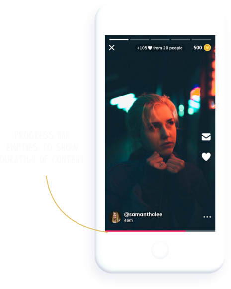 Pogress bar empties to show duration of content