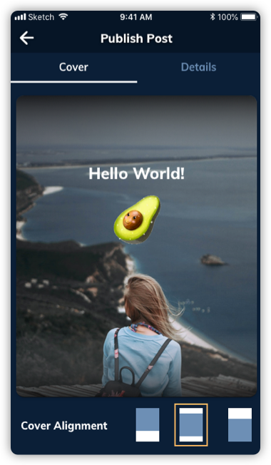 Publish cover screen example